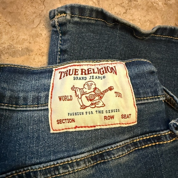 True Religion Women's Dark Blue Charlie Vintage High Rise Flare Jeans - Picture 6 of 8